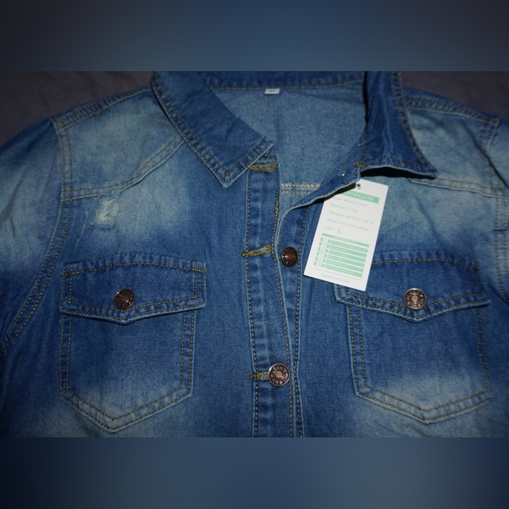Denim Button Up Jacket - image 2